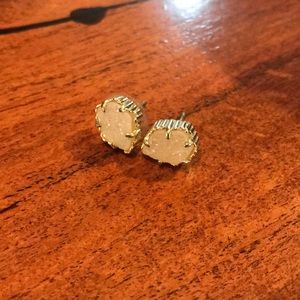 KS Tessa Gold Stud Earringnd in iridescent drusy